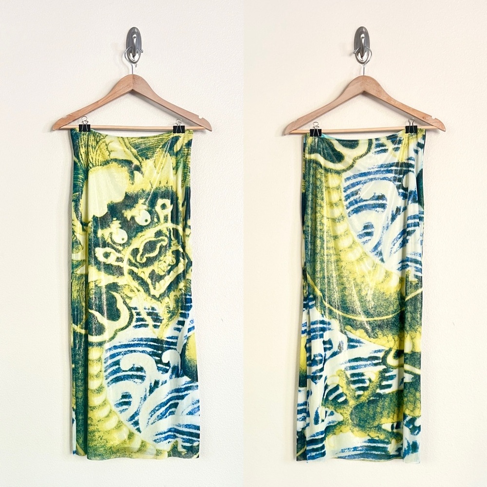 Vintage VIVIENNE TAM S/S 2000 Dragon Metallic Short Sleeve Tee + Maxi Skirt - Picture 8 of 12